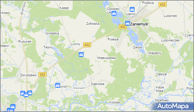 mapa Mateuszewo, Mateuszewo na mapie Targeo