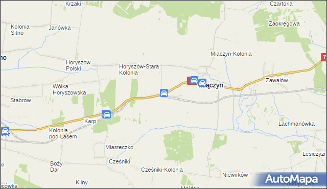 mapa Miączyn-Stacja, Miączyn-Stacja na mapie Targeo