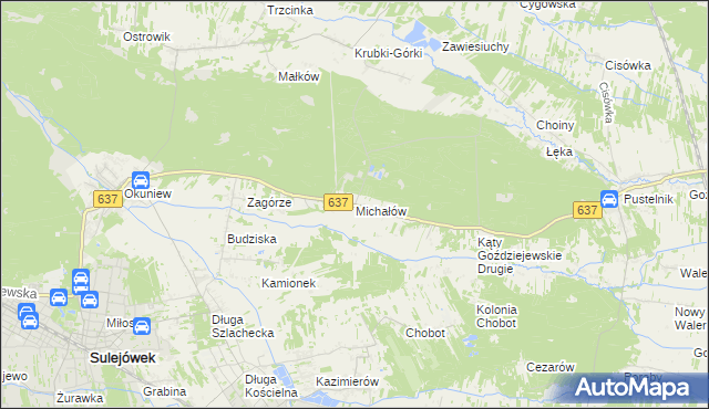 mapa Michałów gmina Halinów, Michałów gmina Halinów na mapie Targeo