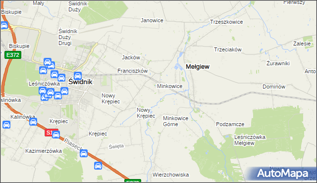 mapa Minkowice-Kolonia, Minkowice-Kolonia na mapie Targeo