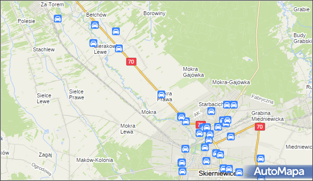 mapa Mokra Prawa, Mokra Prawa na mapie Targeo