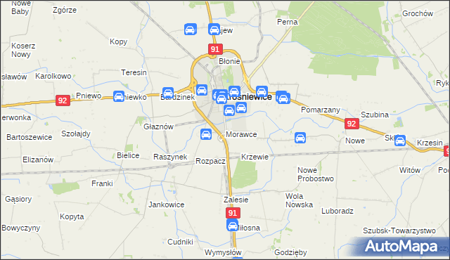 mapa Morawce, Morawce na mapie Targeo