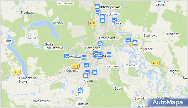mapa Mosina powiat poznański, Mosina powiat poznański na mapie Targeo