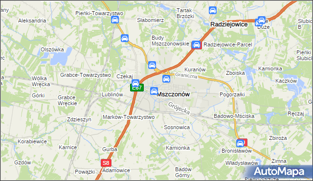 mapa Mszczonów, Mszczonów na mapie Targeo