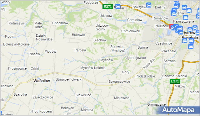 mapa Mychów, Mychów na mapie Targeo