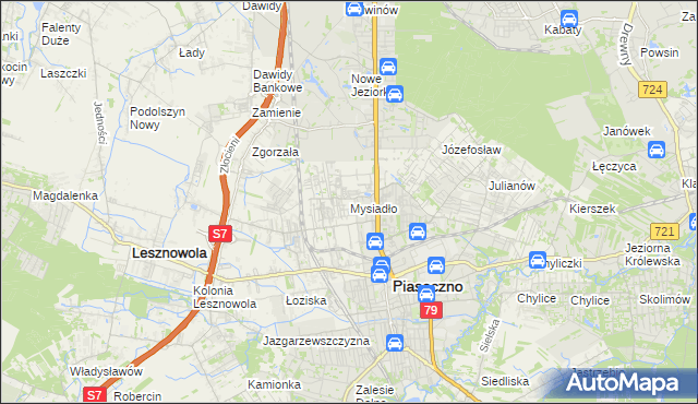 mapa Mysiadło, Mysiadło na mapie Targeo