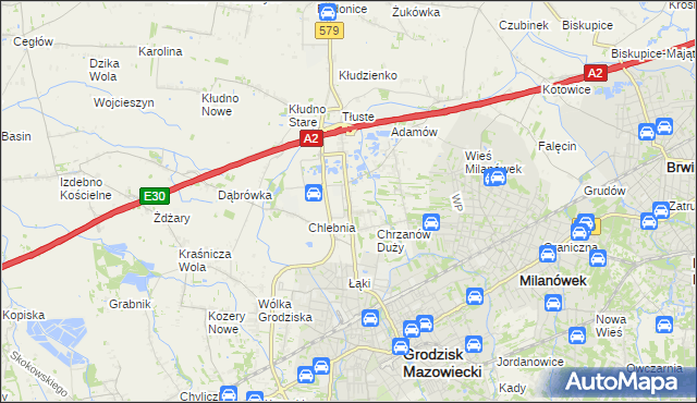 mapa Natolin gmina Grodzisk Mazowiecki, Natolin gmina Grodzisk Mazowiecki na mapie Targeo