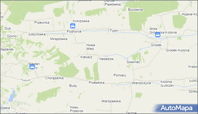 mapa Nedeżów, Nedeżów na mapie Targeo