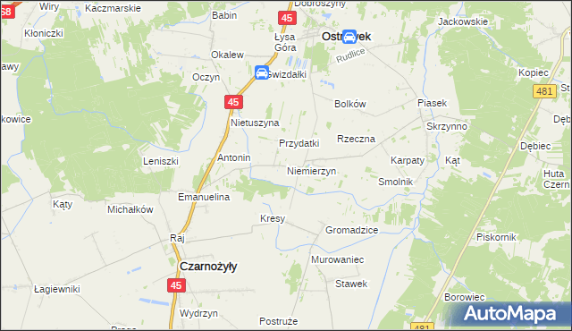 mapa Niemierzyn, Niemierzyn na mapie Targeo