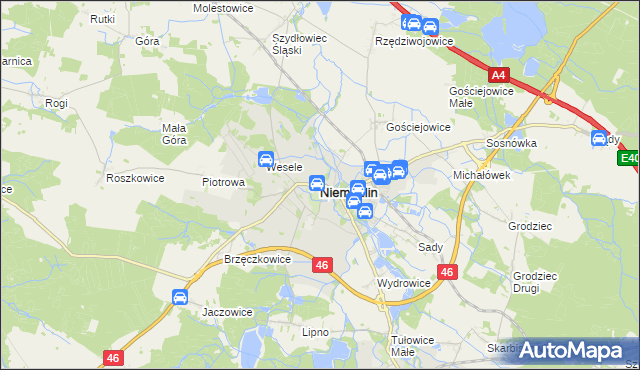 mapa Niemodlin, Niemodlin na mapie Targeo