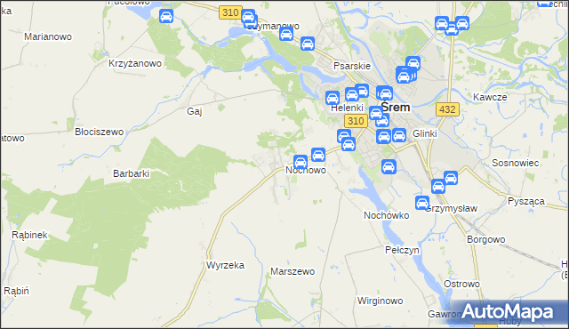 mapa Nochowo, Nochowo na mapie Targeo