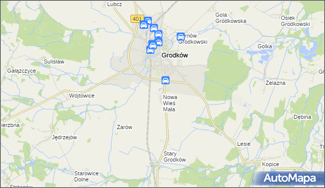 mapa Nowa Wieś Mała gmina Grodków, Nowa Wieś Mała gmina Grodków na mapie Targeo