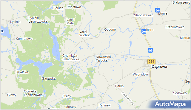 mapa Nowawieś Pałucka, Nowawieś Pałucka na mapie Targeo