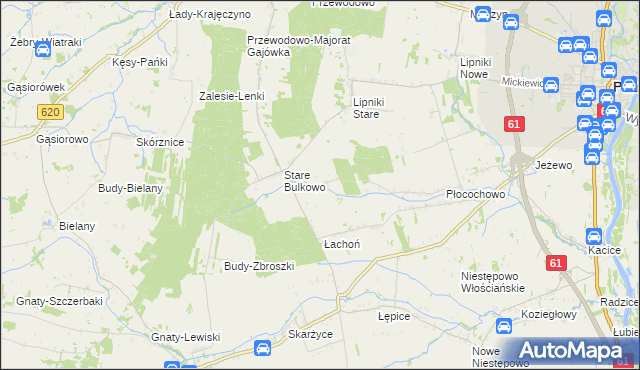 mapa Nowe Bulkowo, Nowe Bulkowo na mapie Targeo
