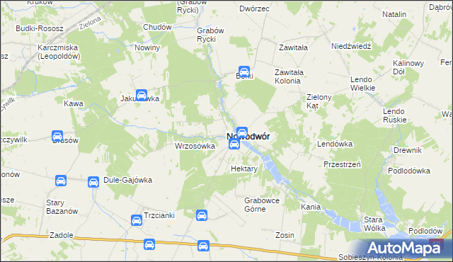 mapa Nowodwór powiat rycki, Nowodwór powiat rycki na mapie Targeo