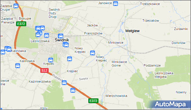 mapa Nowy Krępiec, Nowy Krępiec na mapie Targeo