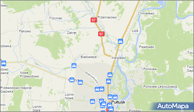 mapa Olszak gmina Pułtusk, Olszak gmina Pułtusk na mapie Targeo