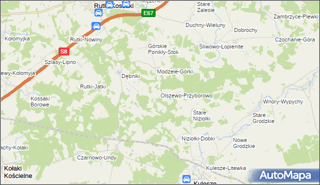 mapa Olszewo-Przyborowo, Olszewo-Przyborowo na mapie Targeo