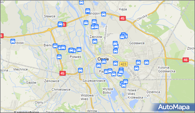 mapa Opola, Opole na mapie Targeo