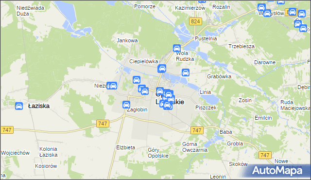 mapa Opole Lubelskie, Opole Lubelskie na mapie Targeo
