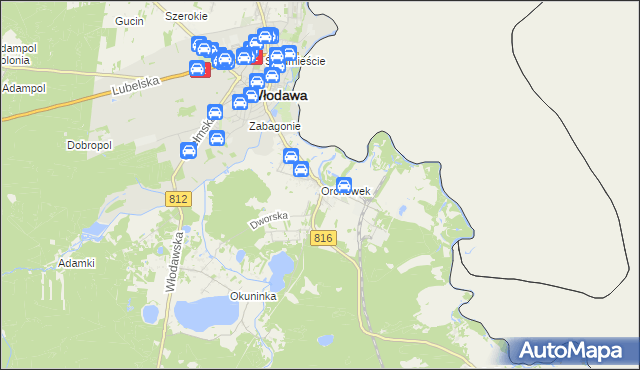 mapa Orchówek gmina Włodawa, Orchówek gmina Włodawa na mapie Targeo