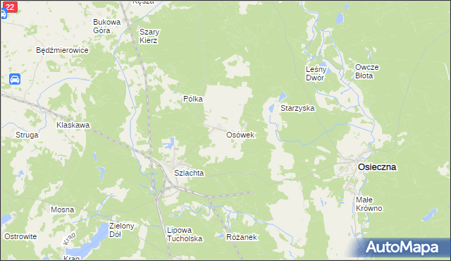 mapa Osówek gmina Osieczna, Osówek gmina Osieczna na mapie Targeo