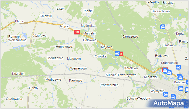 mapa Osówka gmina Sierpc, Osówka gmina Sierpc na mapie Targeo