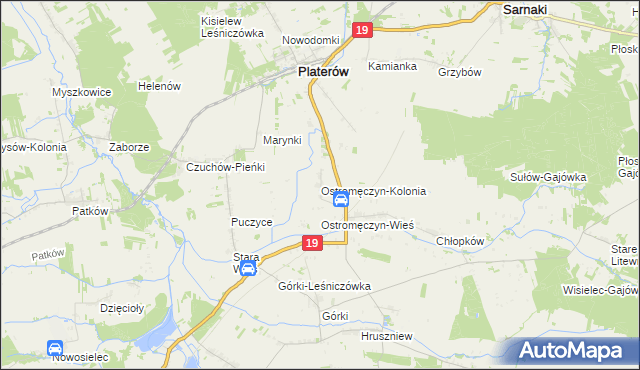 mapa Ostromęczyn-Kolonia, Ostromęczyn-Kolonia na mapie Targeo