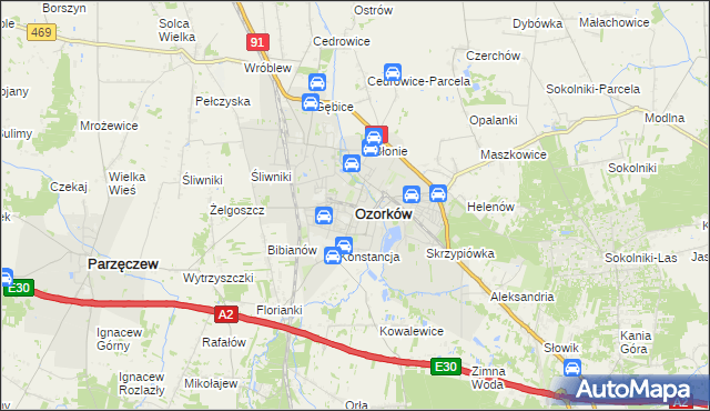 mapa Ozorków, Ozorków na mapie Targeo