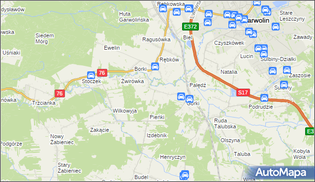 mapa Parcele-Rębków, Parcele-Rębków na mapie Targeo