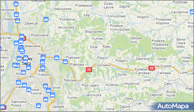 mapa Paszyn, Paszyn na mapie Targeo