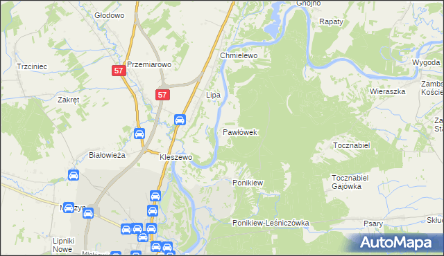 mapa Pawłówek gmina Pułtusk, Pawłówek gmina Pułtusk na mapie Targeo