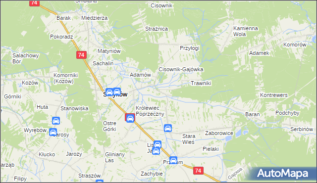 mapa Piaski Królewieckie, Piaski Królewieckie na mapie Targeo