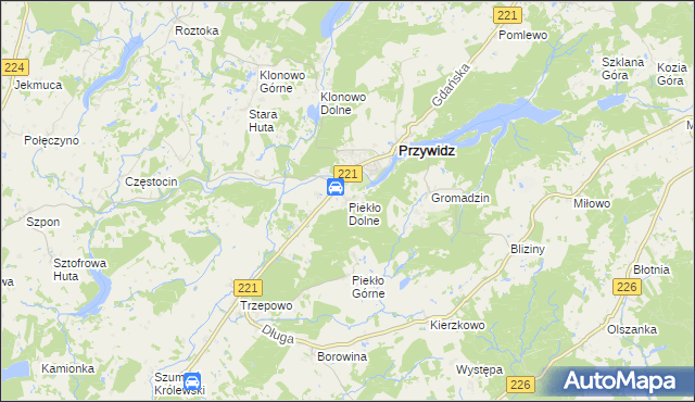 mapa Piekło Dolne, Piekło Dolne na mapie Targeo