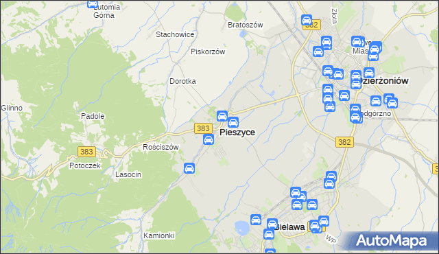 mapa Pieszyce, Pieszyce na mapie Targeo