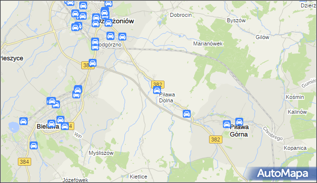 mapa Piława Dolna, Piława Dolna na mapie Targeo