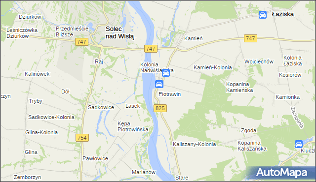 mapa Piotrawin gmina Łaziska, Piotrawin gmina Łaziska na mapie Targeo