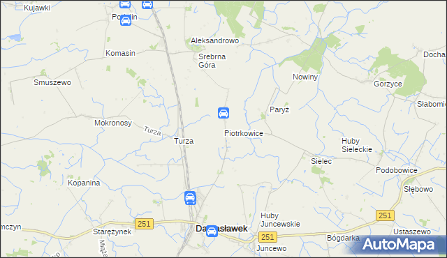 mapa Piotrkowice gmina Damasławek, Piotrkowice gmina Damasławek na mapie Targeo