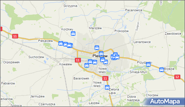 mapa Pleszew, Pleszew na mapie Targeo