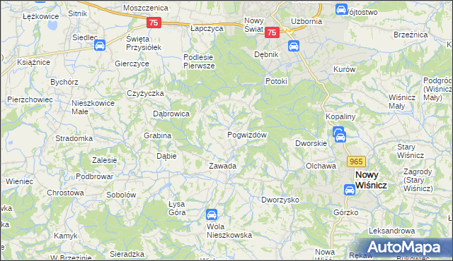 mapa Pogwizdów gmina Bochnia, Pogwizdów gmina Bochnia na mapie Targeo