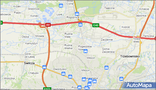 mapa Pogwizdów Nowy, Pogwizdów Nowy na mapie Targeo