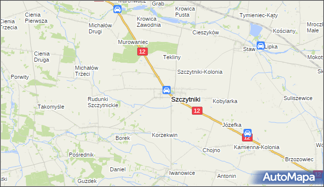 mapa Popów gmina Szczytniki, Popów gmina Szczytniki na mapie Targeo