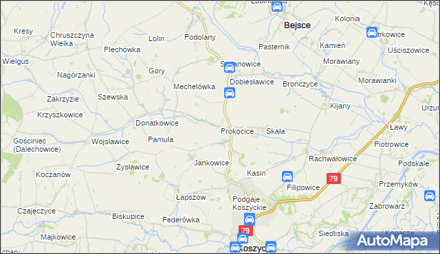 mapa Prokocice, Prokocice na mapie Targeo