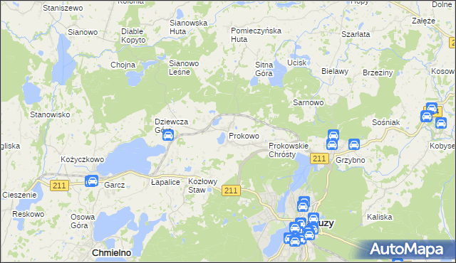 mapa Prokowo, Prokowo na mapie Targeo