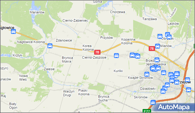 mapa Prząsław, Prząsław na mapie Targeo