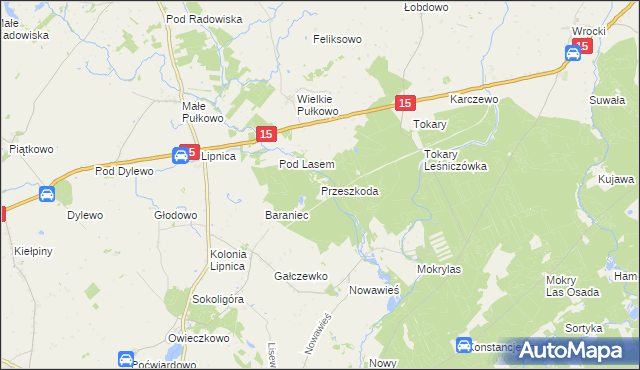 mapa Przeszkoda gmina Golub-Dobrzyń, Przeszkoda gmina Golub-Dobrzyń na mapie Targeo