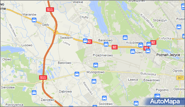 mapa Przeźmierowo, Przeźmierowo na mapie Targeo