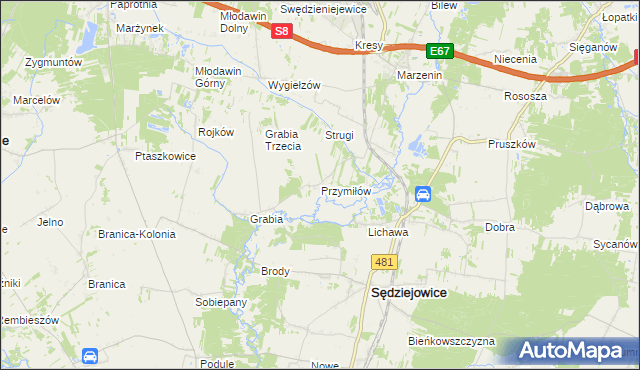 mapa Przymiłów, Przymiłów na mapie Targeo
