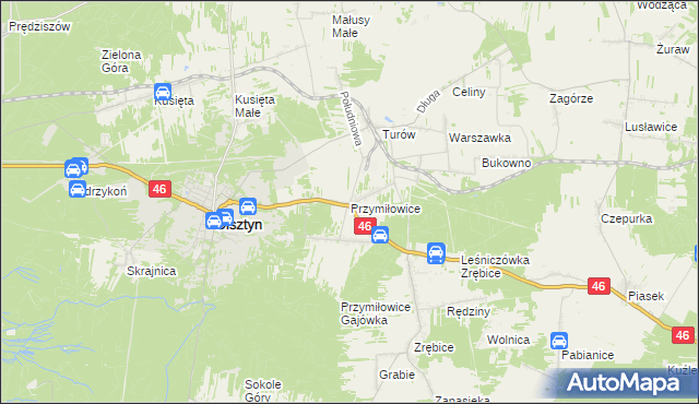 mapa Przymiłowice, Przymiłowice na mapie Targeo