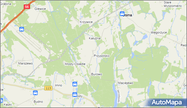 mapa Przypólsko gmina Osina, Przypólsko gmina Osina na mapie Targeo